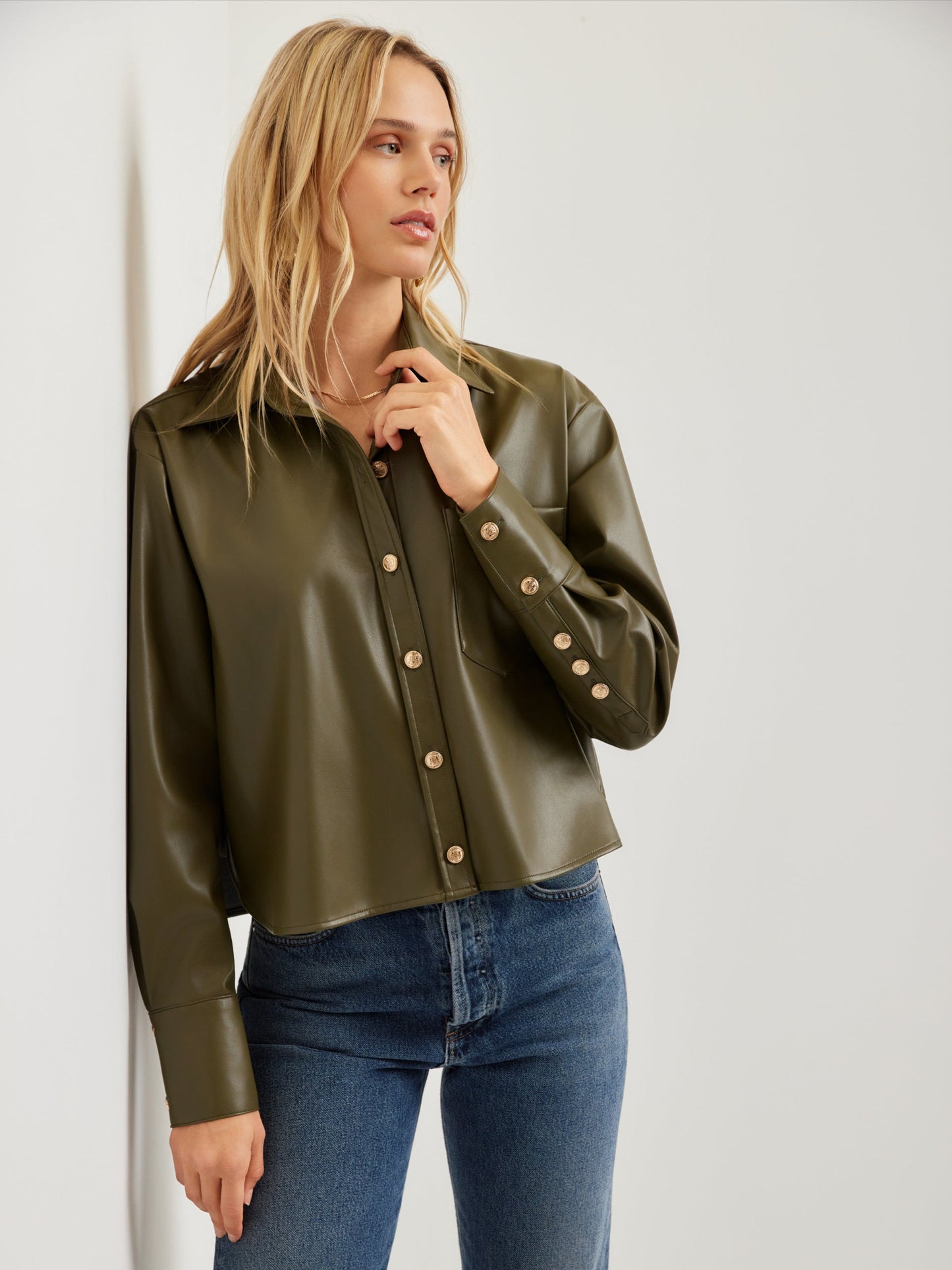Victoria Faux Leather Top