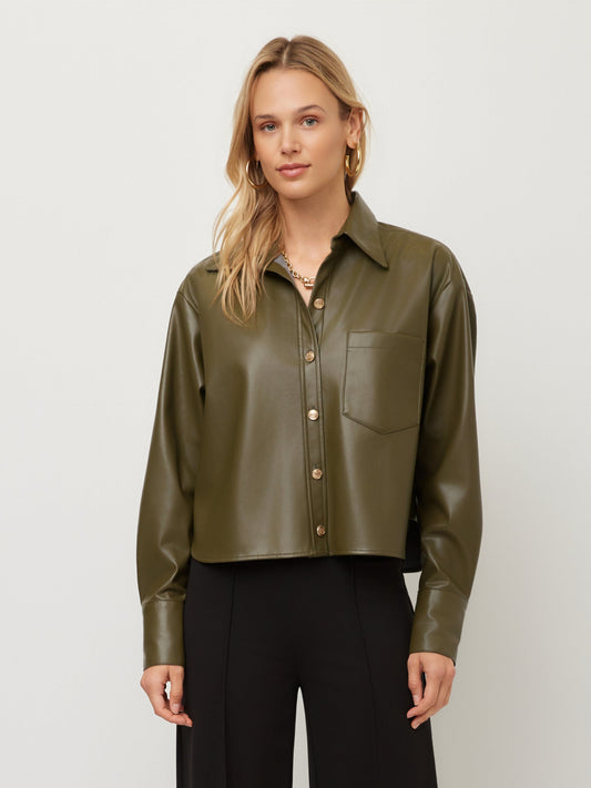 Victoria Faux Leather Top