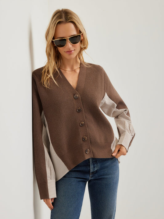Celine Mixed Media Cardigan