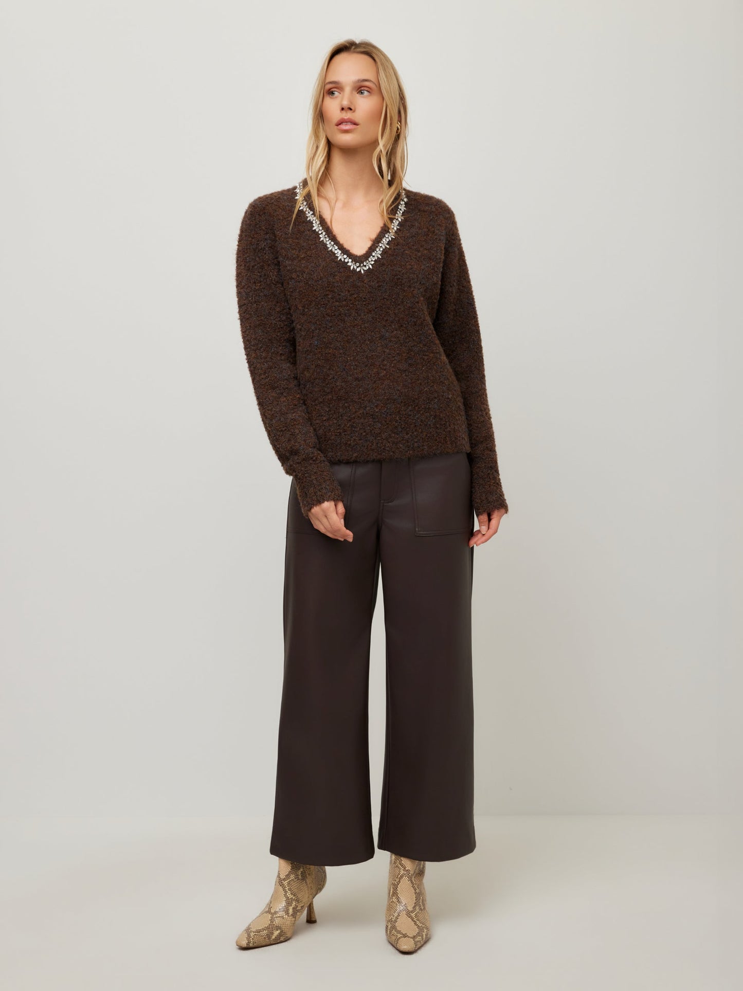 Ash Embellished V Neck