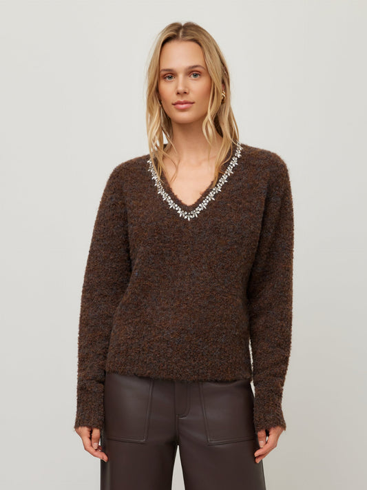 Ash Embellished V Neck