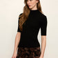 High Neck Ribbed Top