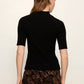 High Neck Ribbed Top