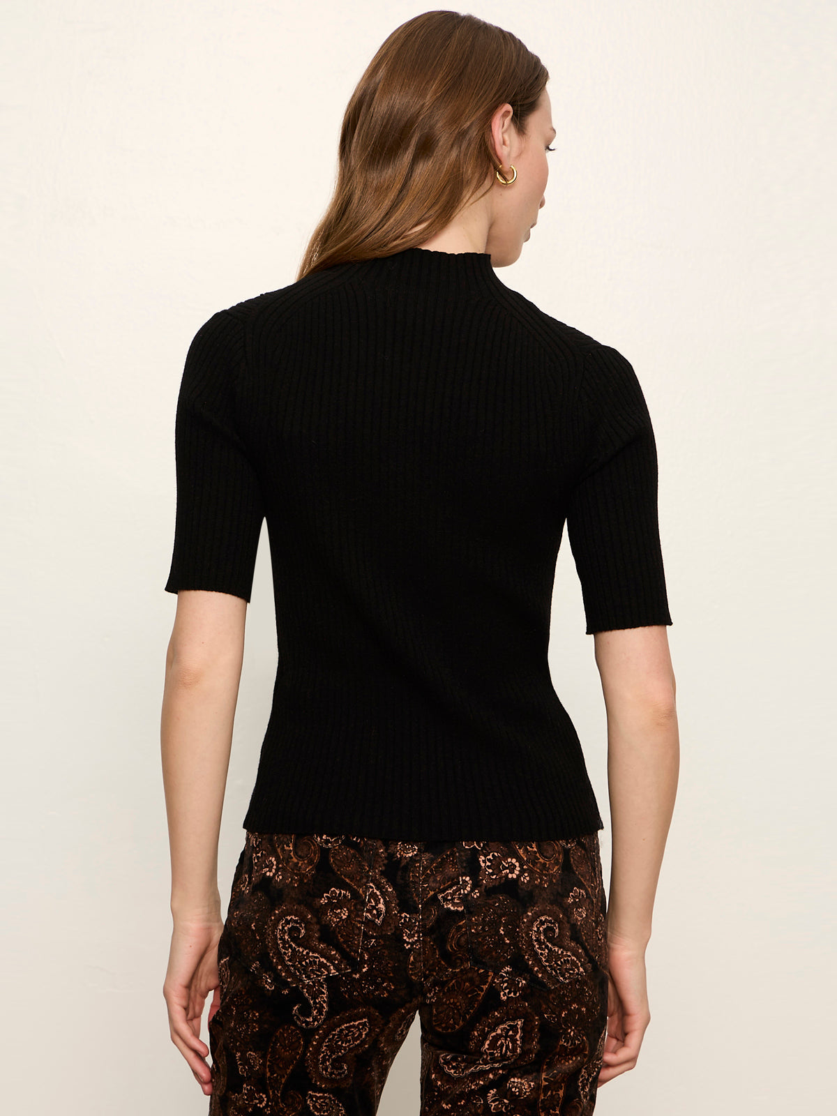 High Neck Ribbed Top