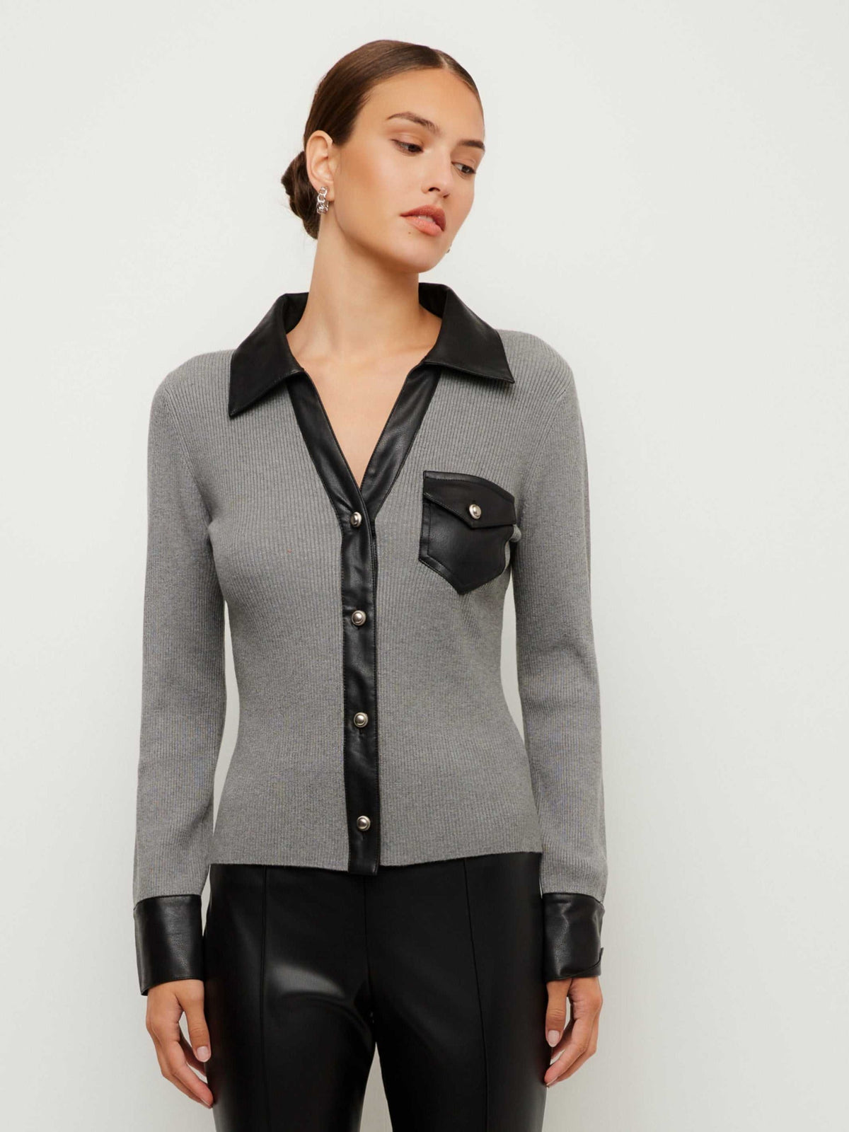 Isabella Faux Leather Top