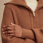 Maura Half Zip Rib Knit