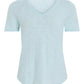 Slub Jersey Classic V-Neck-Ocean Blue
