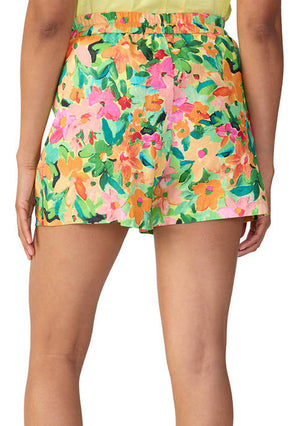 Easy Floral Pull-On Linen Blend Shorts