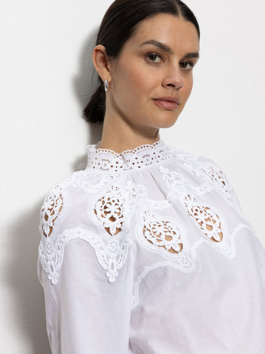 Lace Popover Blouse