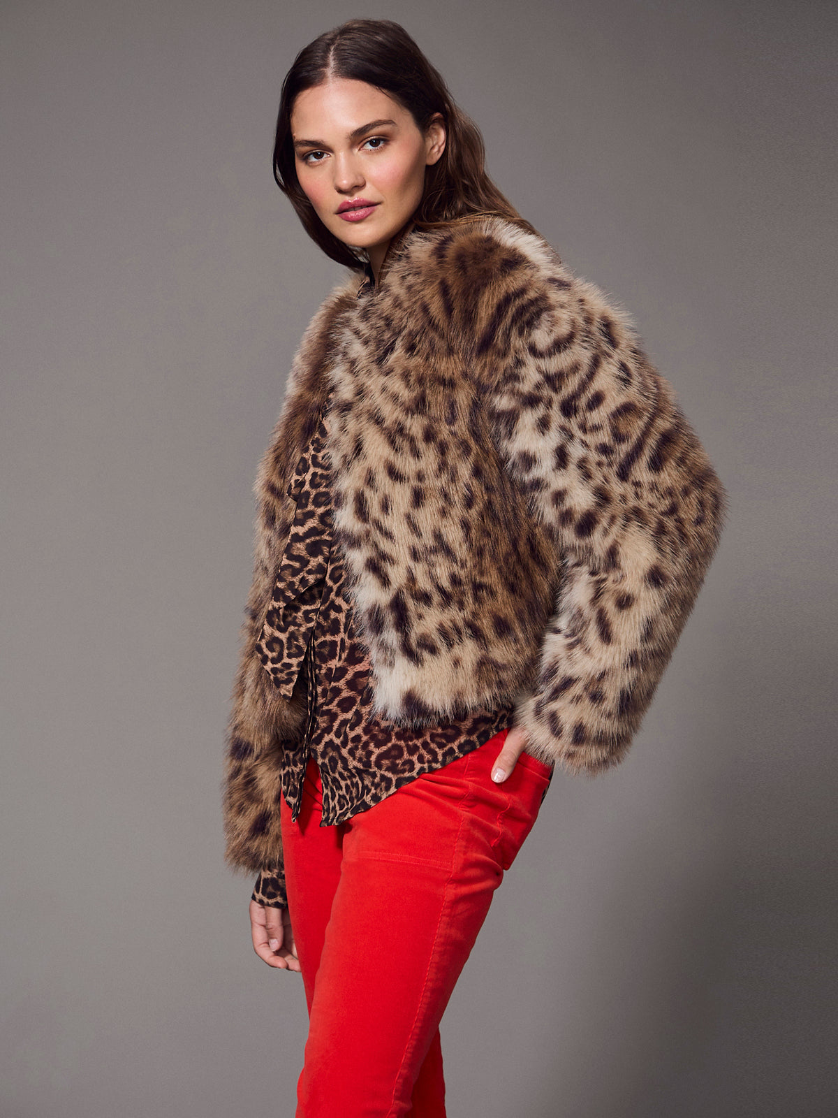 Collarless Everest Fur Jacket