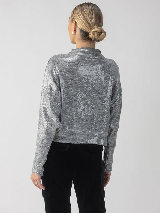 Sequin Funnel Neck