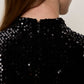Funnel Neck Sequin Top