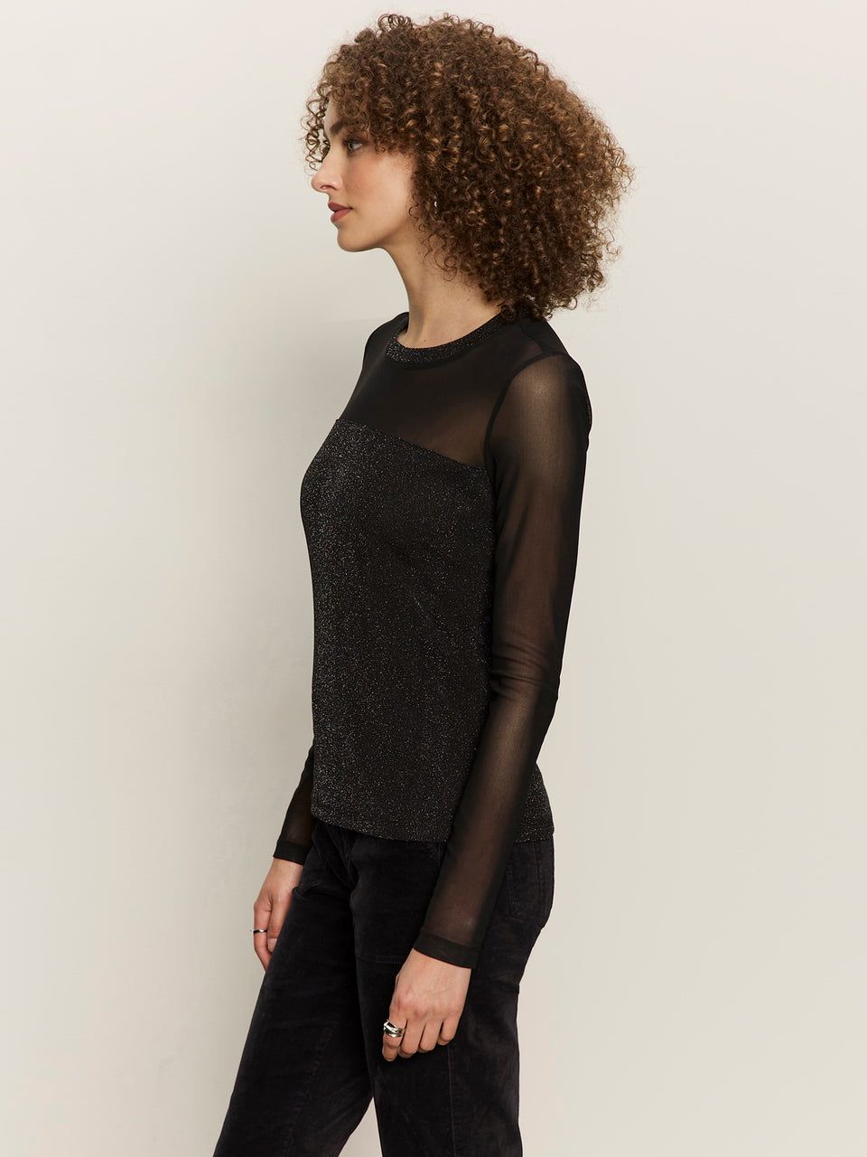 Sparkle Mesh Crew Tee