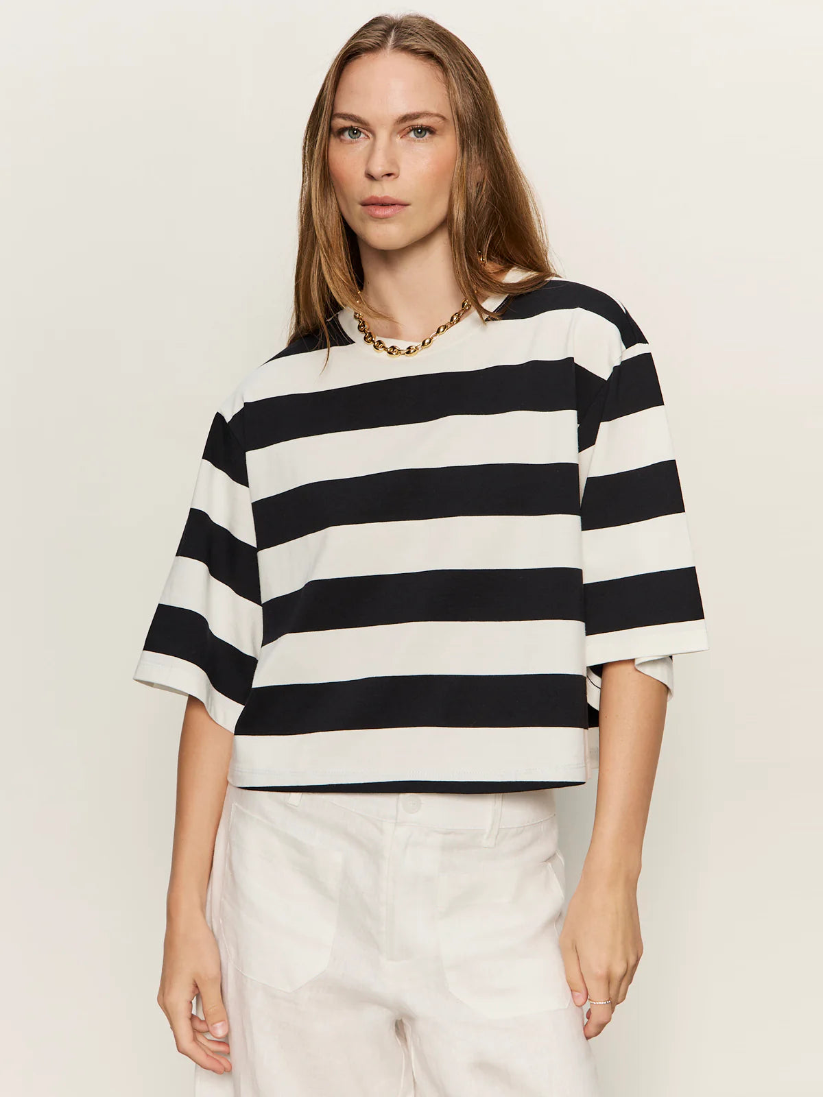 Belle Tee-Chalk and Black