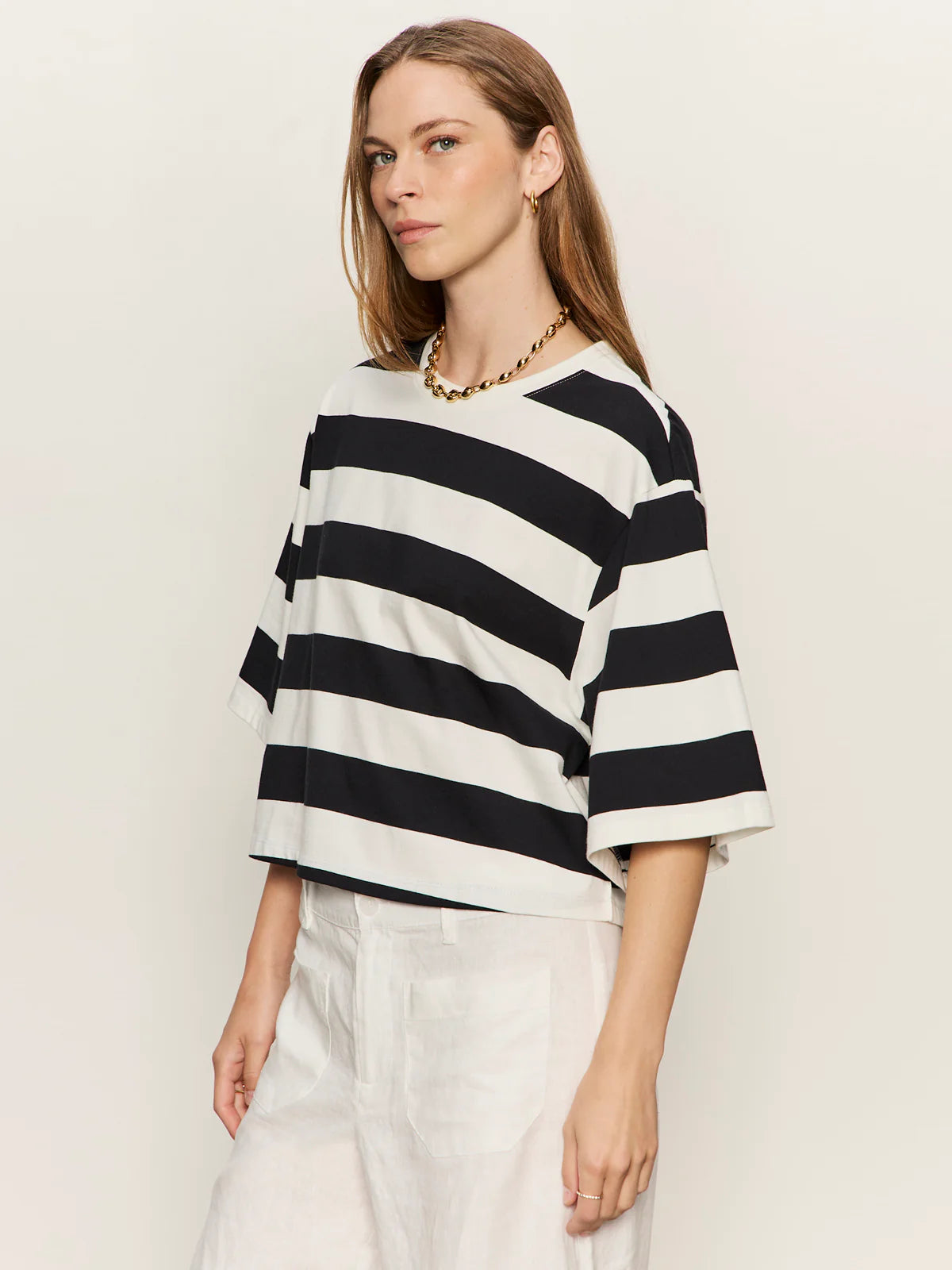 Belle Tee-Chalk and Black