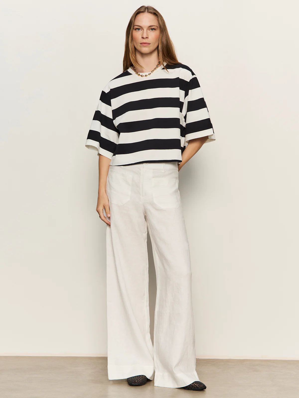 Belle Tee-Chalk and Black