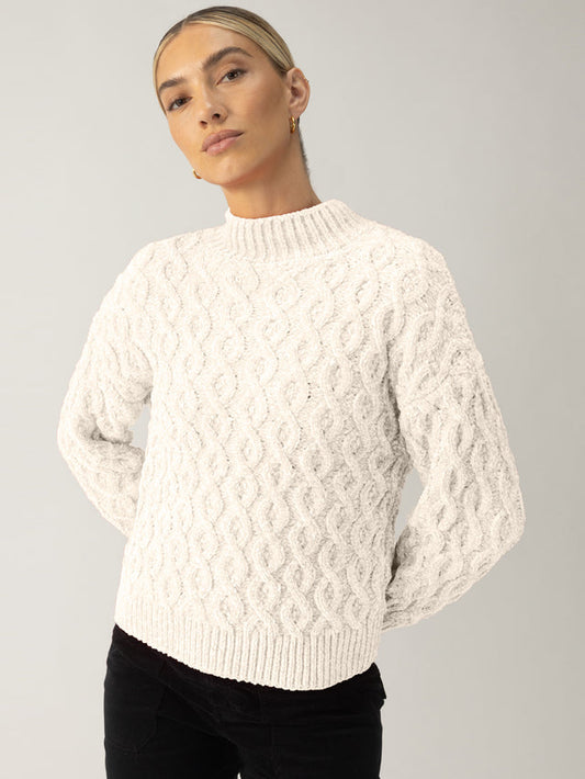 Cable Mock Neck