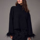 Feather Trim Sweater