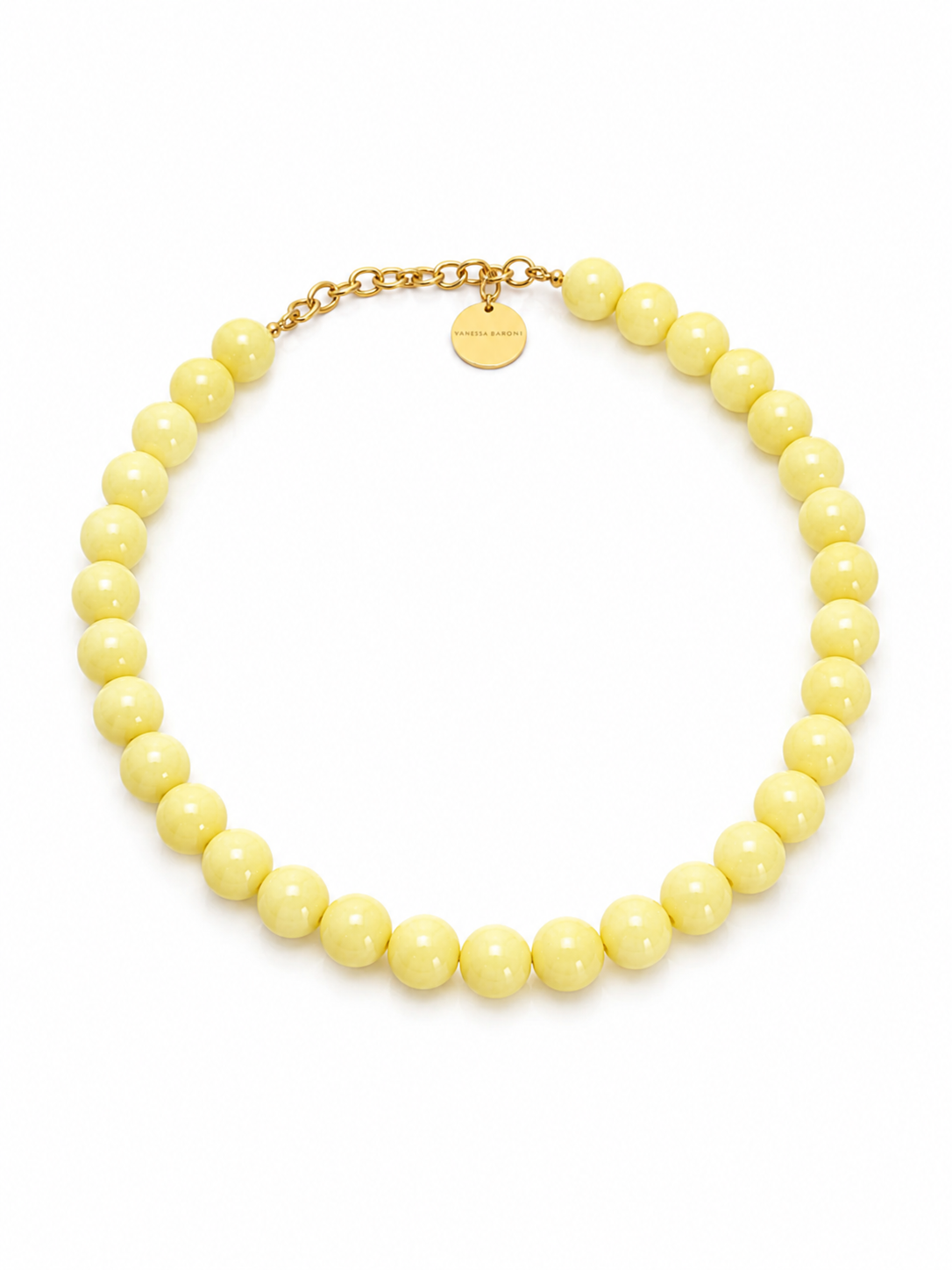 Small Beads Necklace-Lemon Marble