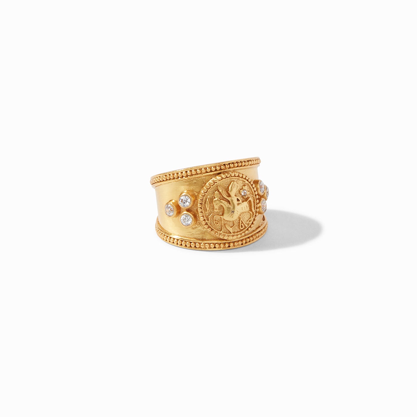 Coin Crest Ring-Cubic Zirconia