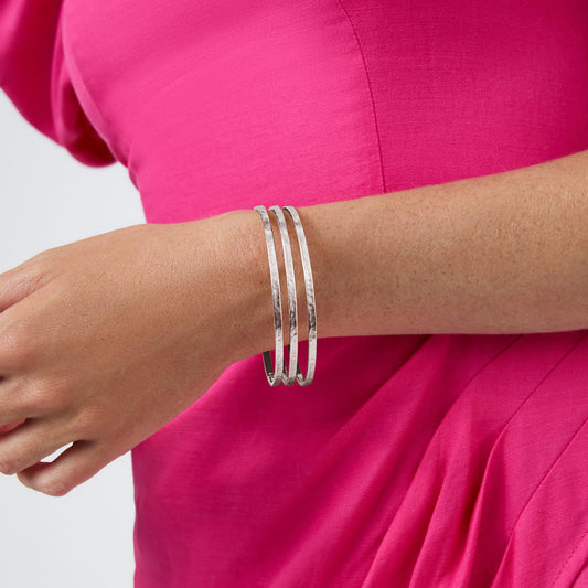 Silver Crescent Bangle