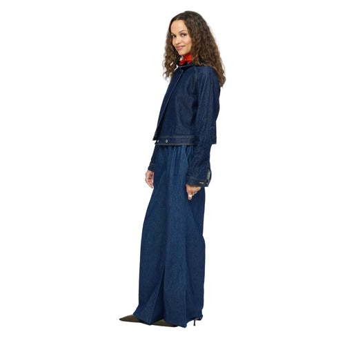 Palazzo Denim Pant - Dark Rinse