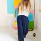 Palazzo Denim Pant - Dark Rinse