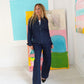 Palazzo Denim Pant - Dark Rinse