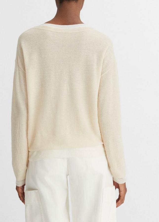 Layer V alpaca sweater, white