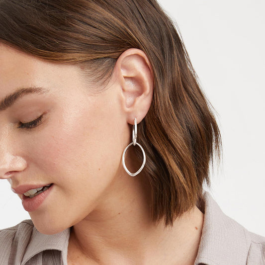 Silver-Fleur-di-Lis 2 in 1 earring