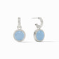 Silver Fleur-de-Lis Hoop and Charm Earring