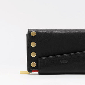 Levy- Black/Brushed Gold Red Zip
