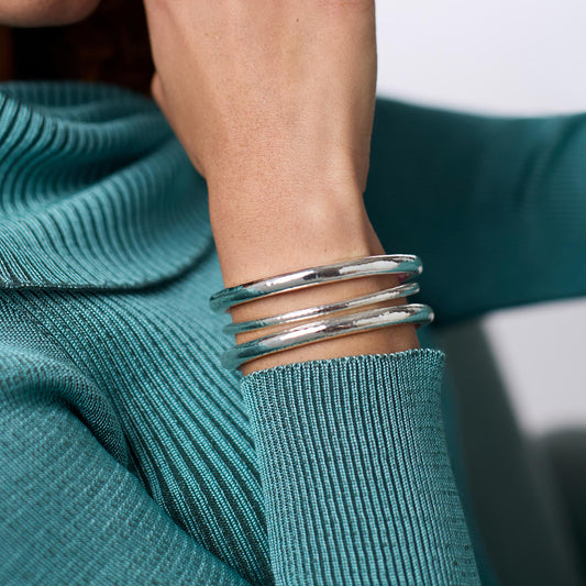 Silver-Havana Demi Bangle