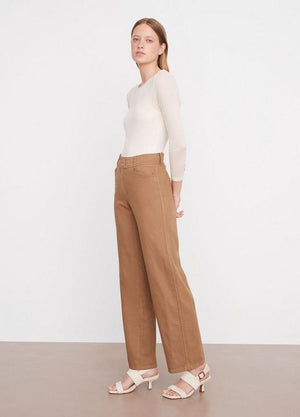 High-Waist Washed Casual Pant