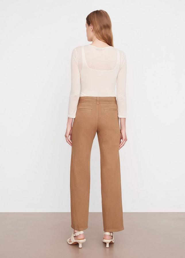 High-Waist Washed Casual Pant