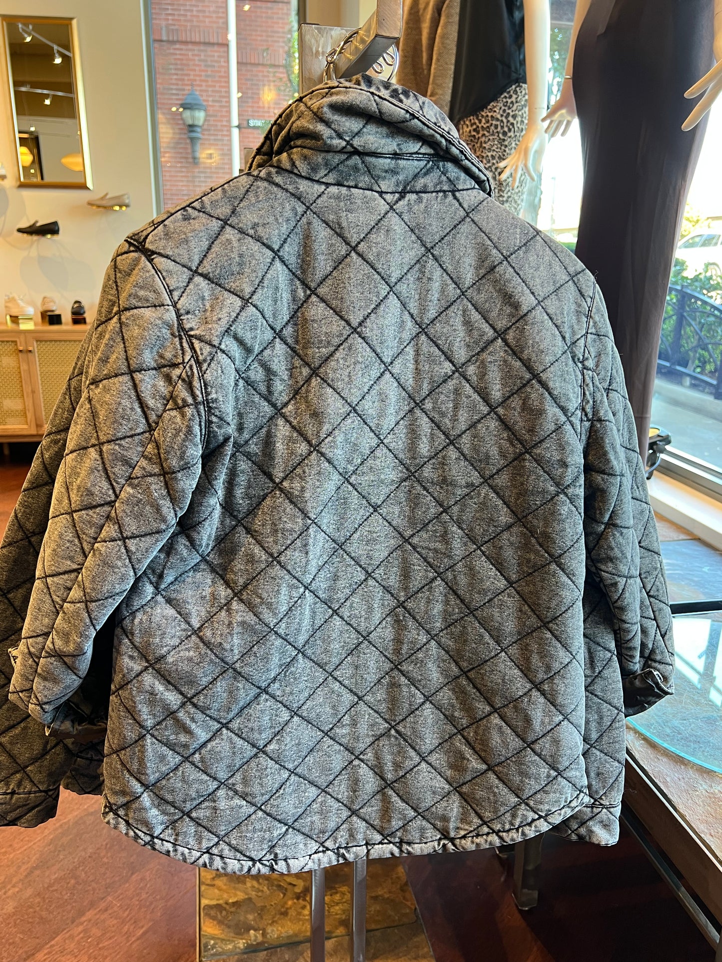 Denim Quilted Shirt Jacket