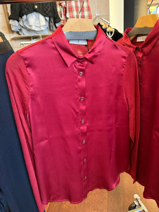 Silk Front Button-Up