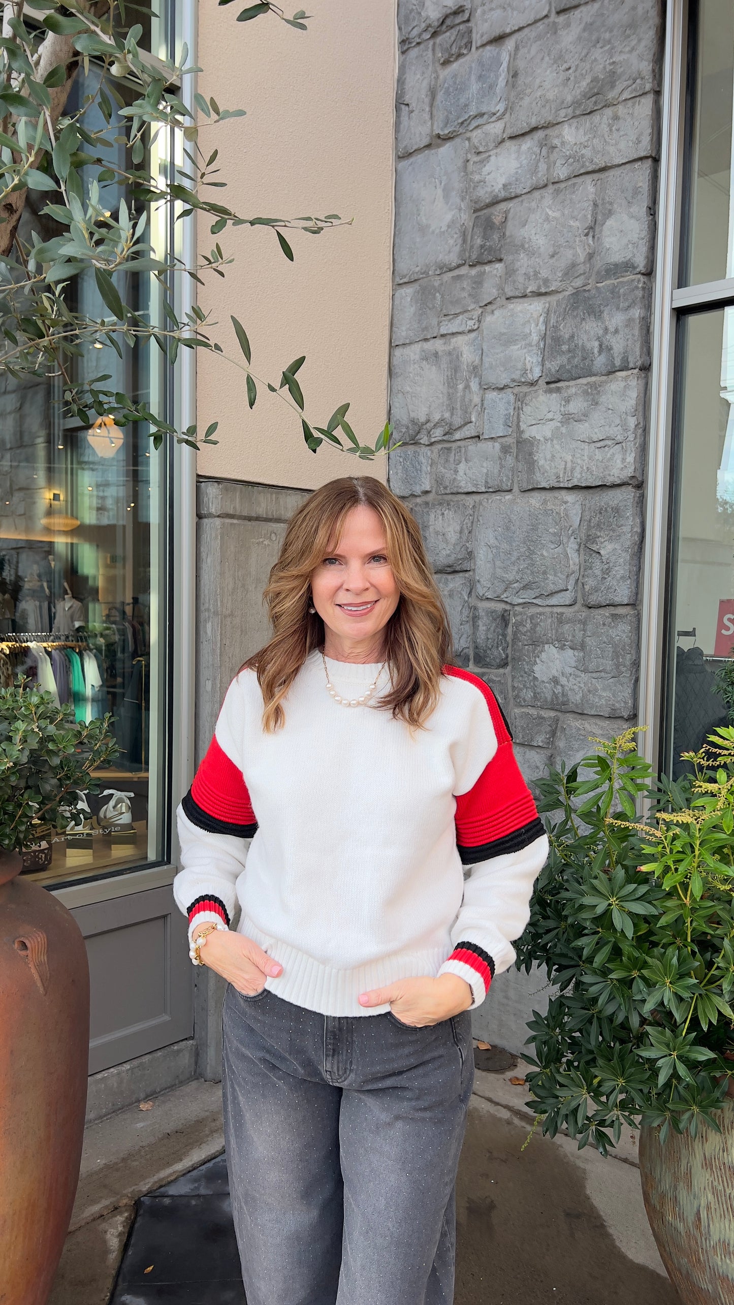 Sporty Stripe Crewneck