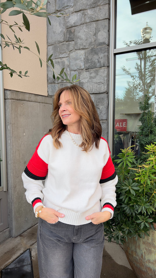 Sporty Stripe Crewneck