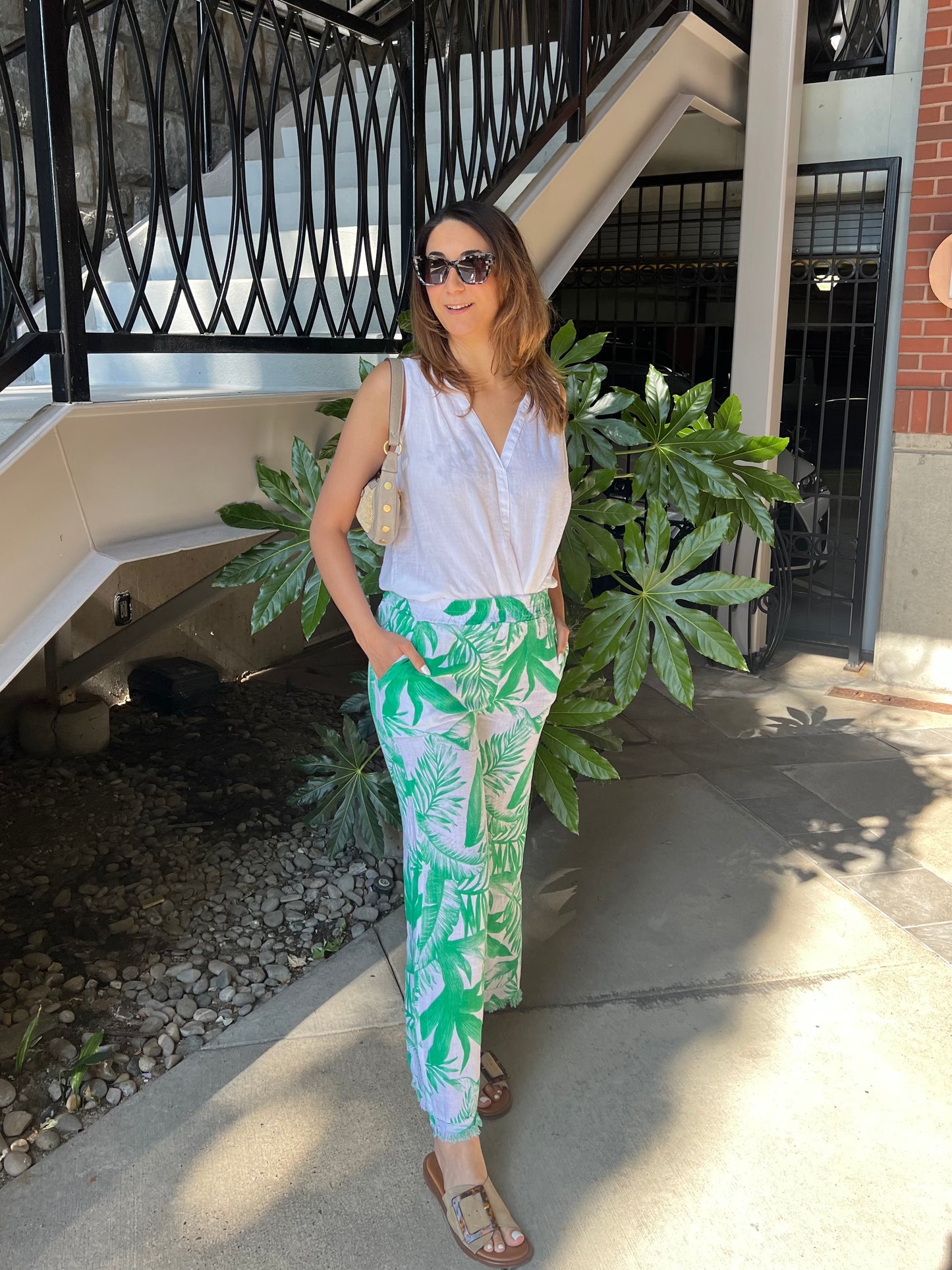 Hawaiian Print Wide Leg Pant