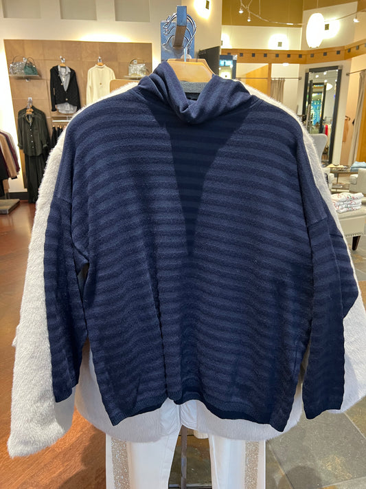 Tonal Stripe Turtleneck