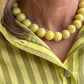 Small Beads Necklace-Lemon Marble