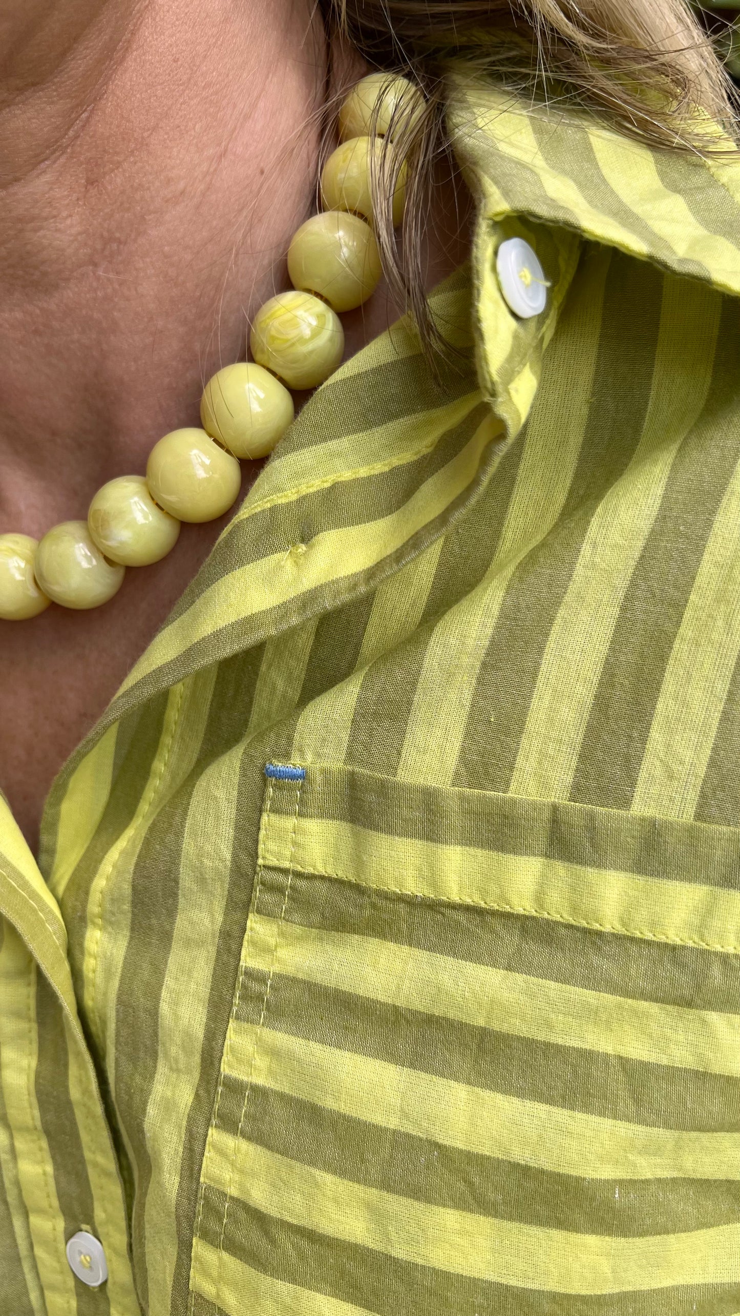 Small Beads Necklace-Lemon Marble