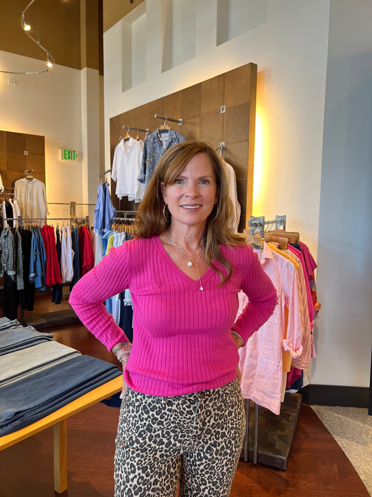 Rox Ribbed Vneck
