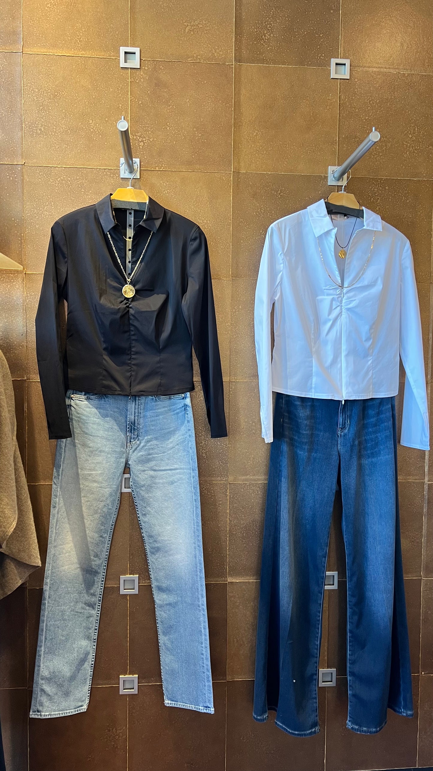 Stretch Poplin Zip Front