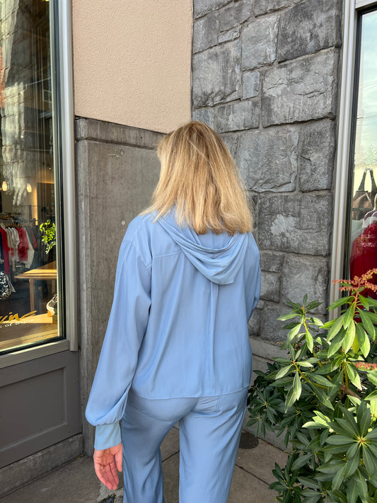 D Satin Cropped Hoodie