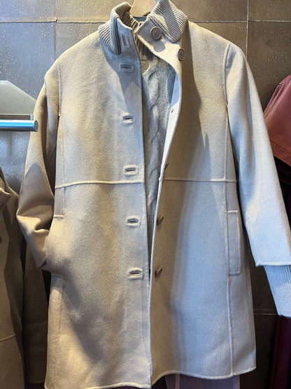 Button Front Kinit Trim Coat