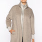 Brushed Herringbone Zip Mock Coat