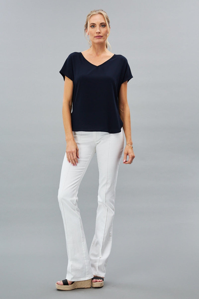 Short Sleeve V-Neck Hybrid Tee
