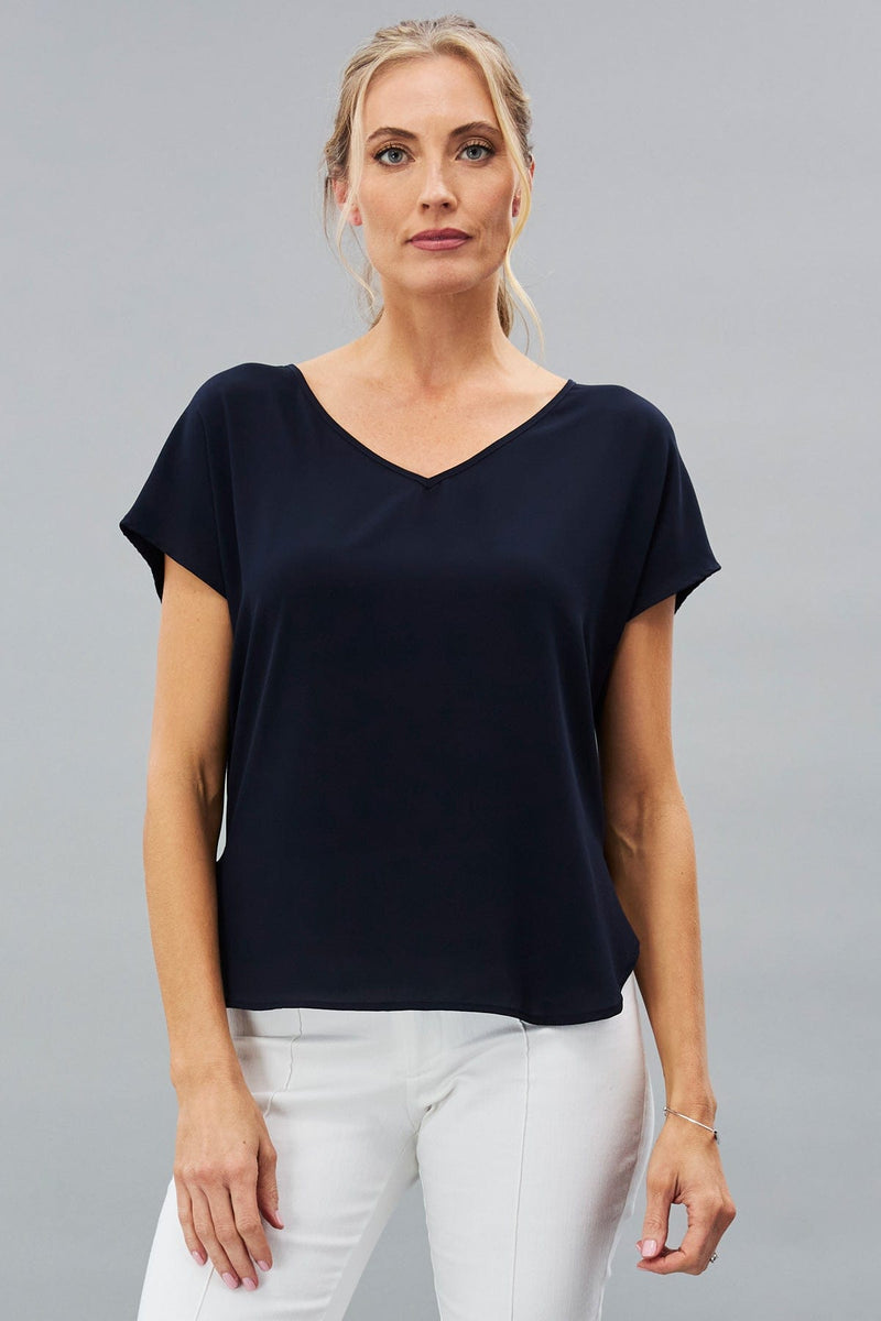 Short Sleeve V-Neck Hybrid Tee